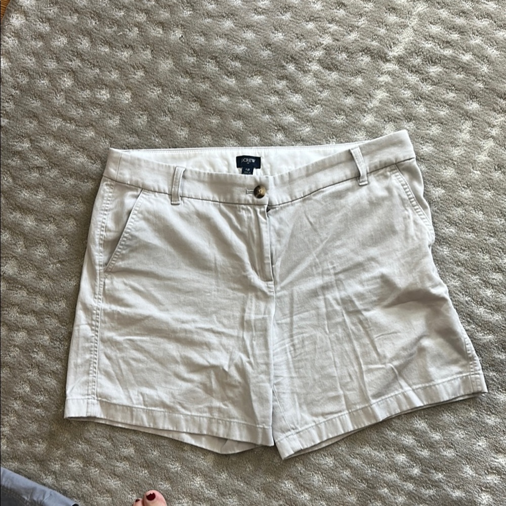 J. Crew White Bermuda Shorts Cotton Blend